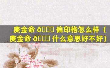 庚金命 🕊 偏印格怎么样（庚金命 🐘 什么意思好不好）